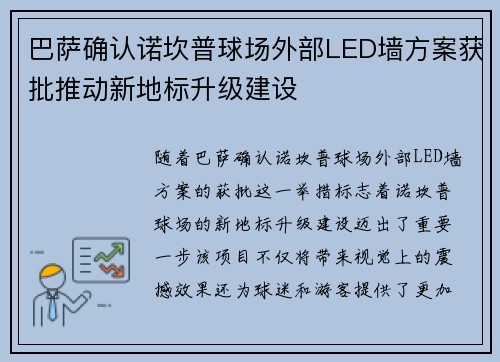 巴萨确认诺坎普球场外部LED墙方案获批推动新地标升级建设 巴萨确认诺坎普球场外部LED墙方案获批推动新地标升级建设